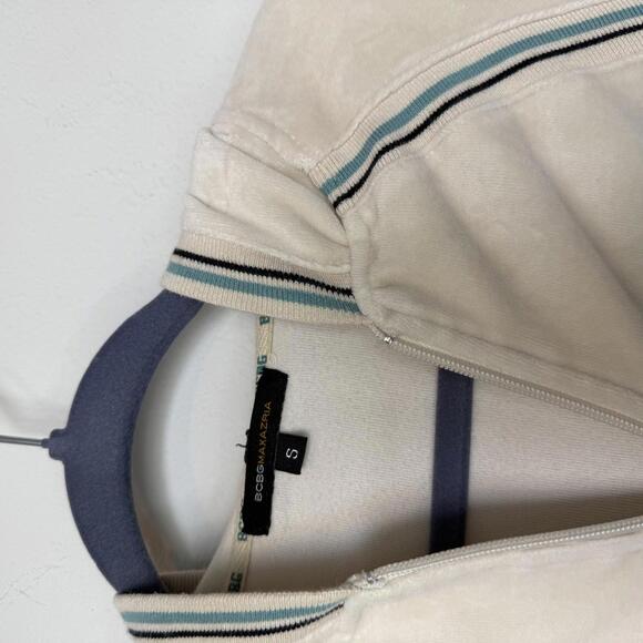 Vintage Y2K 2000s cream BCBG Velour Velvet tracksuit zip up hoodie Jacket - Picture 3 of 5